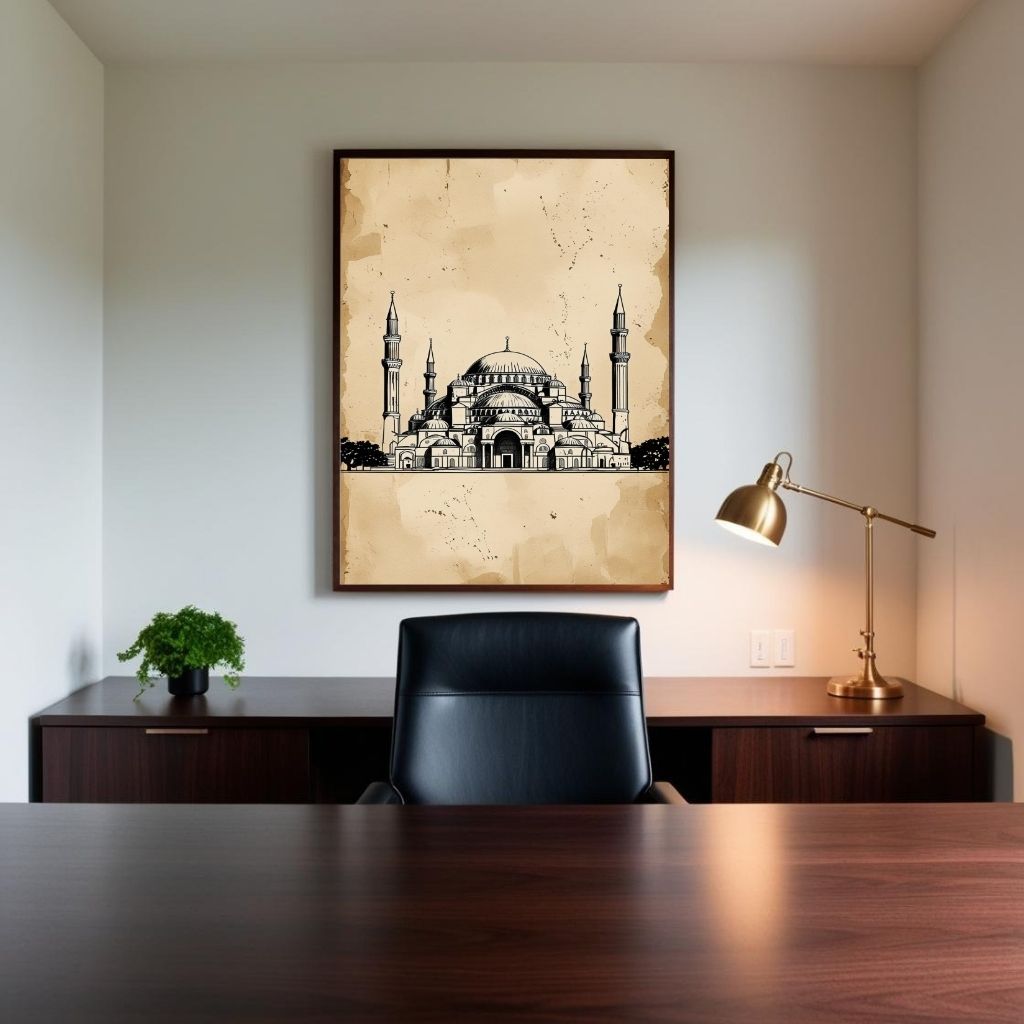 Hagia Sophia Wall Art Printable, Minimal Mosque Poster, Istanbul Architecture Print, Historic Landmark Decor, Digital Download