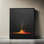 Volcano Wall Art Printable, Minimal Lava Poster, Modern Nature Decor, Digital Download Print