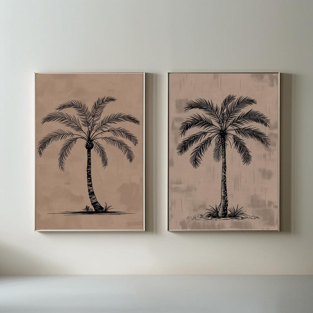 Palm Tree Wall Art Set of 2 Tropical Printable Decor