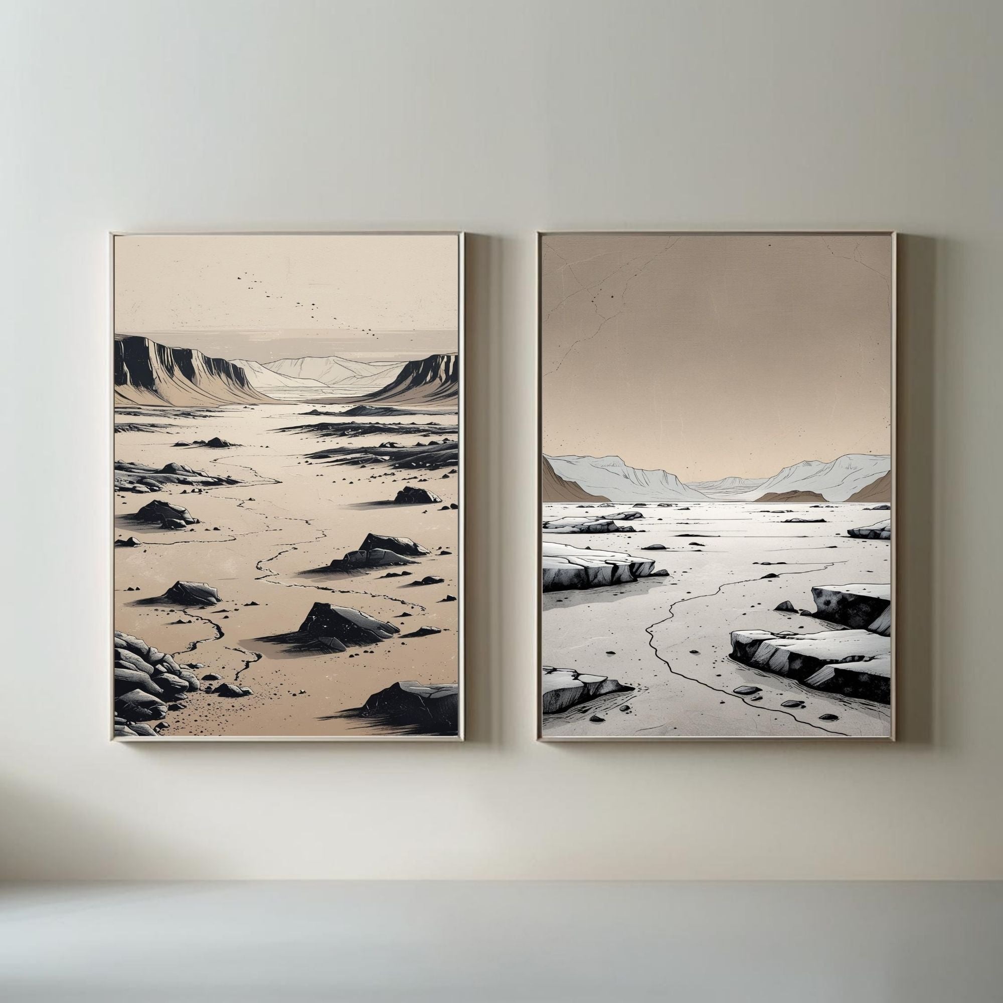 Desert Canyon Wall Art Set of 2 Minimalist Printable Decor