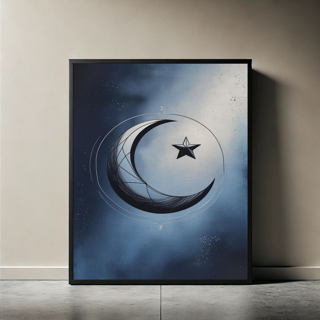 Moon Wall ArtMoon Wall Art Printable, Minimal Crescent Moon Poster, Celestial Decor, Digital Download Print