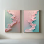 Abstract Pastel Wall Art Set of 2 Printable, Contemporary Pink Abstract Prints, Modern Home Decor, Digital Download