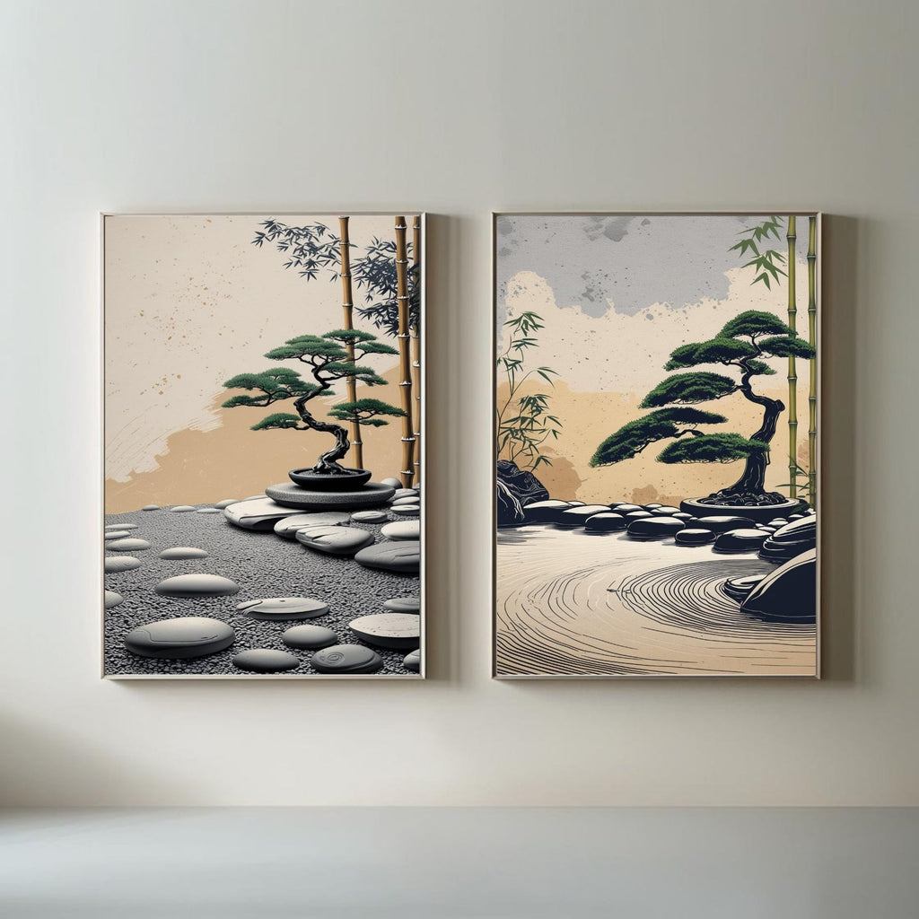 Zen Garden Wall Art Set of 2 Japanese Printable Decor