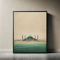Blue Mosque Wall Art Printable, Sultan Ahmed Mosque Poster, Istanbul Skyline Decor, Minimal Islamic Architecture Print, Digital Download Print