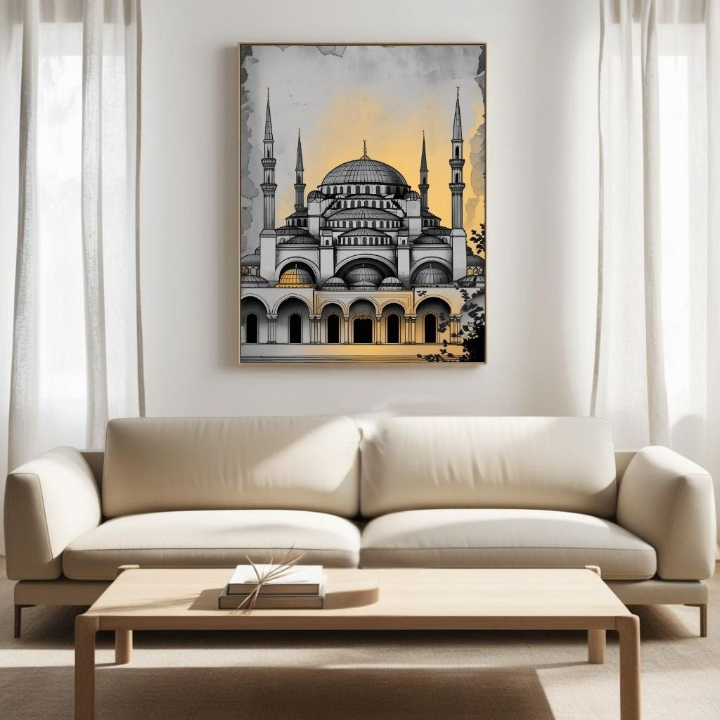 Blue Mosque Wall Art Istanbul Printable Architecture Poster
