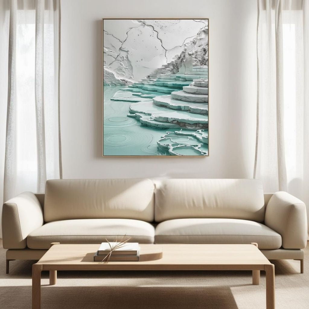 Travertine Wall Art Minimal Spa Landscape Printable Poster