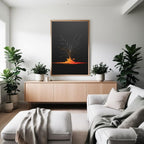 Volcano Wall Art Printable, Minimal Lava Poster, Modern Nature Decor, Digital Download Print