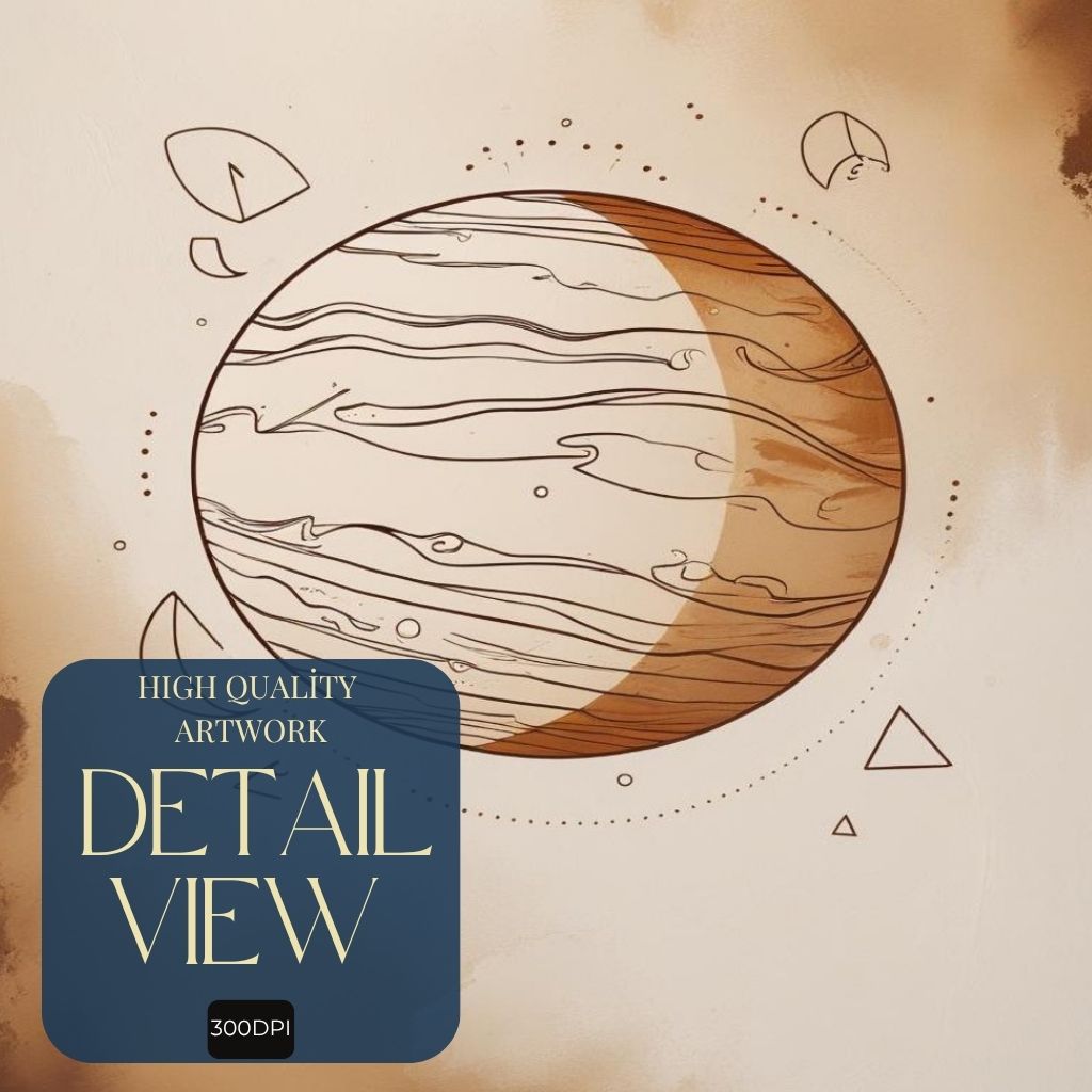Minimal Planet Wall Art Modern Celestial Printable Poster