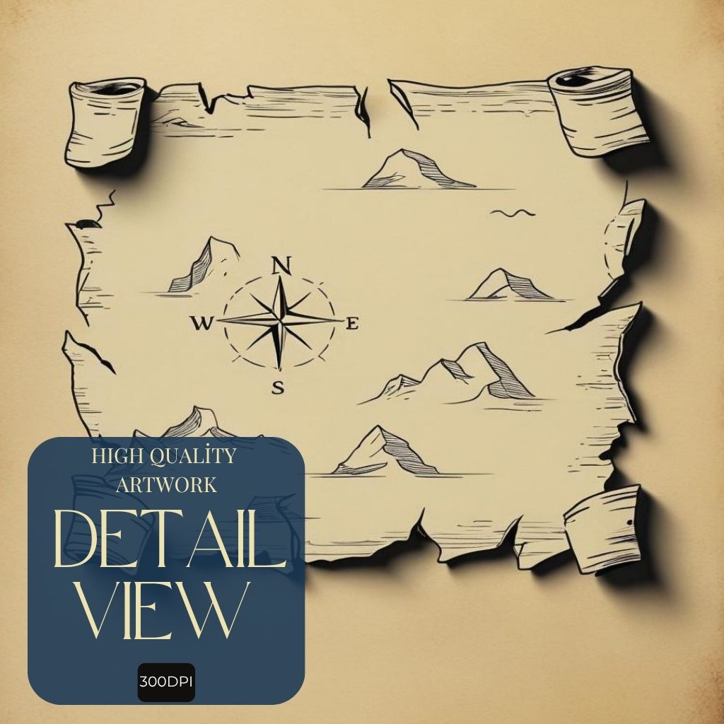 Ürün Adı  Vintage Treasure Map Wall Art Antique Printable Poster