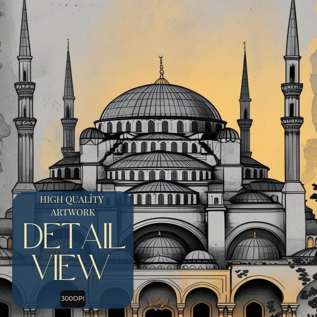 Blue Mosque Wall Art Istanbul Printable Architecture Poster