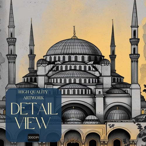 Blue Mosque Wall Art Printable, Sultan Ahmed Mosque Architecture Print, Istanbul Islamic Home Decor, Historic Landmark, Digital Download