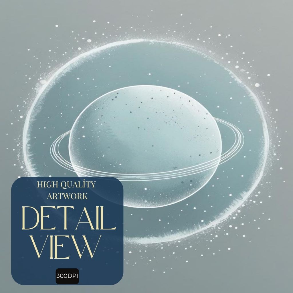 Saturn Wall Art Printable, Minimal Planet Poster, Celestial Space Decor, Digital Download Print