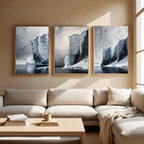 Arctic Iceberg Wall Art Set of 3 | Glacier Landscape Prints | Modern Coastal Nature Decor | Digital Download
