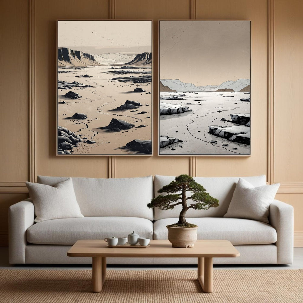Desert Canyon Wall Art Set of 2 Minimalist Printable Decor
