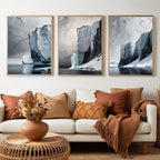 Arctic Iceberg Wall Art Set of 3 | Glacier Landscape Prints | Modern Coastal Nature Decor | Digital Download