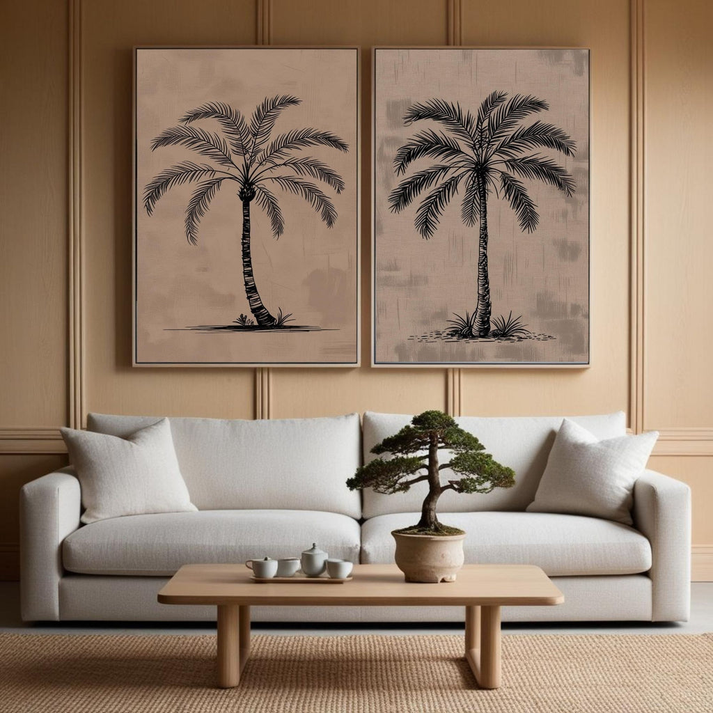 Palm Tree Wall Art Set of 2 Tropical Printable Decor