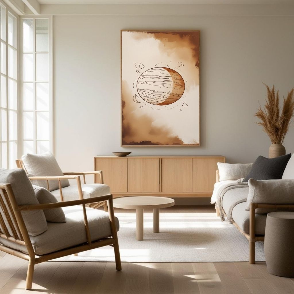 Minimal Planet Wall Art Modern Celestial Printable Poster
