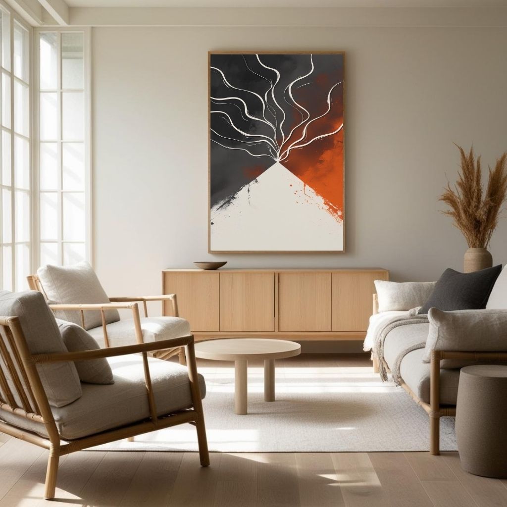 Abstract Volcano Wall Art Modern Minimal Printable Poster