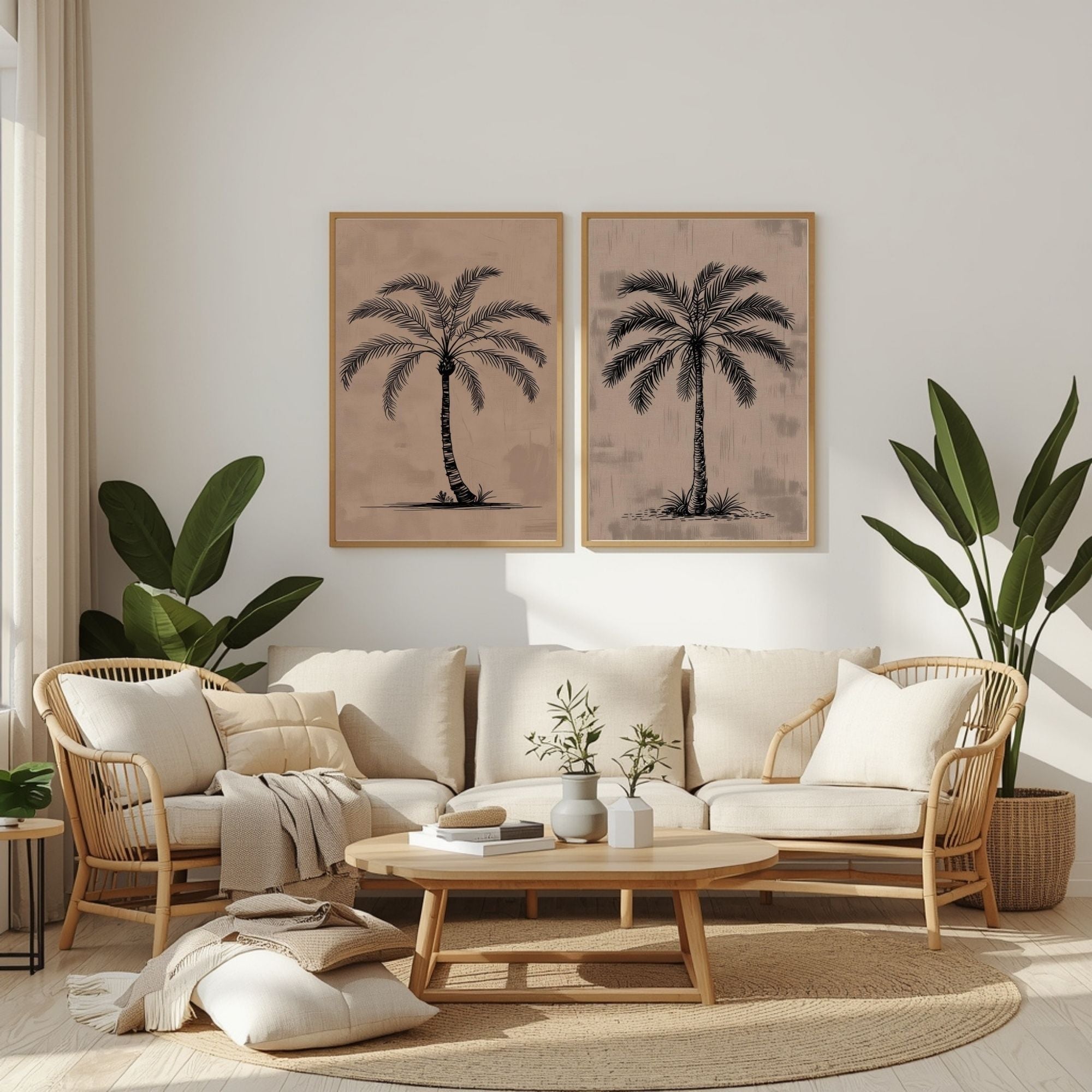 Palm Tree Wall Art Set of 2 Tropical Printable Decor